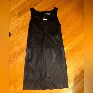 Vince Dresses NWT Lamb Black Leather Panel Mini Dress Size: 2